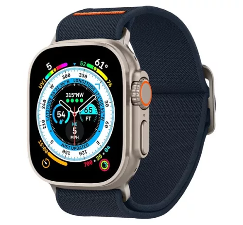 Spigen Lite Fit Ultra Apple Watch Ultra 3 / 2 / 1 49mm / 10 /  9 / 8 / 7 45mm / SE / 6 / 5 / 4 44mm / 3 / 2 / 1 42mm szövet szíj, tengerészkék