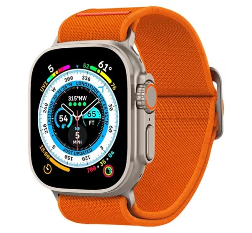 Spigen Lite Fit Ultra Apple Watch Ultra 3 / 2 / 1 49mm / 10 /  9 / 8 / 7 45mm / SE / 6 / 5 / 4 44mm / 3 / 2 / 1 42mm szövet szíj, narancs