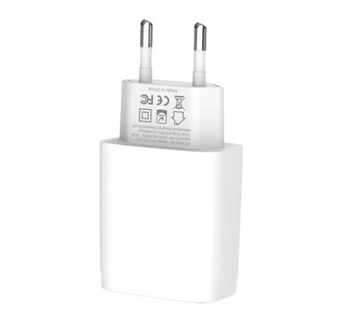XO L57 hálózati gyorstöltő adapter, 2xUSB, 2,4A, USB - Type-C kábel, fehér
