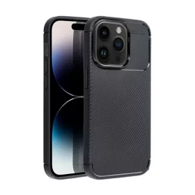   Forcell Carbon Premium Apple iPhone 12 / 12 Pro karbon mintás szilikon tok, fekete