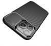 Forcell Carbon Premium hátlap tok,  Apple iPhone 12 / 12 Pro , fekete