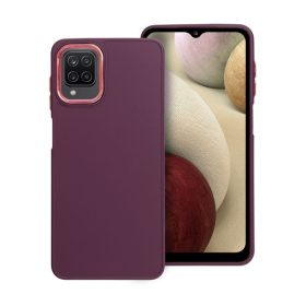   Frame Samsung Galaxy A12 közepesen ütésálló tok kameravédő kerettel, lila
