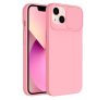 Slide Apple iPhone 12 Pro, kameravédős szilikon tok, rózsaszín