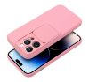 Slide Apple iPhone 13 Pro, kameravédős szilikon tok, rózsaszín