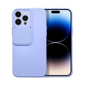   Slide Apple iPhone 13 Pro Max, kameravédős szilikon tok, levendula