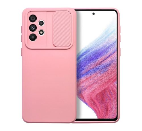 Slide Samsung Galaxy A33 5G, kameravédős szilikon tok, rózsaszín