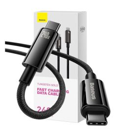   Baseus Tungsten Gold USB-C / USB-C töltő- és adatkábel, 240W, 1m, fekete