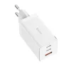 Baseus GaN5 Pro hálózati töltő 2xUSB-C + USB-A, USB-C-USB-C kábellel, 65W, fehér