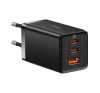 Baseus GaN5 Pro hálózati töltő 2xType-C + USB, 65W, fekete