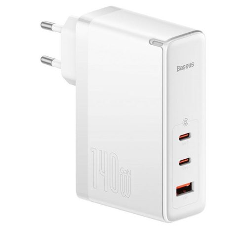 Baseus GaN5 Pro hálózati töltő 2xUSB-C + USB-A, 140W, fehér