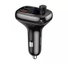 Baseus S-13 autós szivargyújtó töltő és Bluetooth MP3/FM transzmitter, 2XUSB, 1xUSB-C, fekete