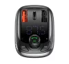 Baseus S-13 autós szivargyújtó töltő és Bluetooth MP3/FM transzmitter, 2XUSB, 1xUSB-C, fekete