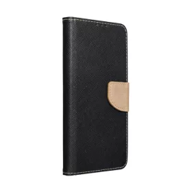 Fancy Apple iPhone 15 flip tok, fekete/ arany