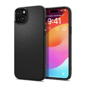 Spigen Liquid Air Apple iPhone 15 tok, Matte Black, fekete