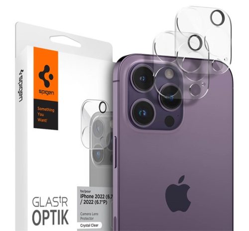 Spigen Glas.tR Optik Apple 16 Pro / 16 Pro Max / 15 Pro / 15 Pro Max / 14 Pro / 14 Pro Max Tempered kameravédő fólia (2db)