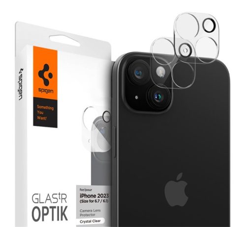 Spigen Glas.tR Optik Apple iPhone 15 / 14 / 15 Plus / 14 Plus Tempered kameravédő fólia, átlátszó (2db)