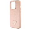 Guess Croco Triangle Metal Logo Apple iPhone 15 Pro hátlap tok, rózsaszín