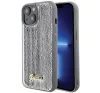 Guess Sequin Script Metal Apple iPhone 15 hátlap tok, ezüst