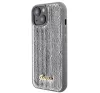 Guess Sequin Script Metal Apple iPhone 15 hátlap tok, ezüst