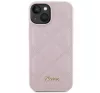 Guess Quilted Metal Logo Apple iPhone 15 hátlap tok, rózsaszín