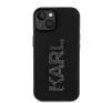 Karl Lagerfeld 3D Rubber Glitter Logo Apple iPhone 15 hátlap tok, fekete