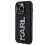 Karl Lagerfeld 3D Rubber Glitter Logo Apple iPhone 15 Pro Max hátlap tok, fekete