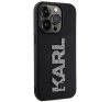 Karl Lagerfeld 3D Rubber Glitter Logo Apple iPhone 15 Pro Max hátlap tok, fekete