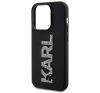 Karl Lagerfeld 3D Rubber Glitter Logo Apple iPhone 15 Pro Max hátlap tok, fekete
