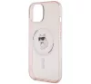 Karl Lagerfeld IML Choupette MagSafe Apple iPhone 15 hátlap tok, rózsaszín