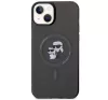 Karl Lagerfeld Karl&Choupette Glitter MagSafe Apple iPhone 15 hátlap tok, fekete