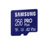 SAMSUNG Memóriakártya, PRO Plus microSDXC kártya 256GB, CLASS 10, UHS-I, U3, V30, A2, + Adapter, R180/W130
