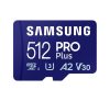 SAMSUNG Memóriakártya, PRO Plus + Reader microSDXC 512GB, CLASS 10, UHS-I, U3, V30, A2, R180/W130