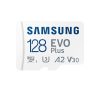 SAMSUNG Memóriakártya, EVO Plus microSD kártya (2021) 128GB, CLASS 10, UHS-1, U3, V30, A2, + Adapter, R130/W