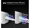 Spigen PowerArc PE2104 hálózati töltő adapter, 2xType-C, 45W, fehér