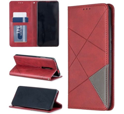 Samsung Galaxy Note 20 Pro, oldalra nyíló tok, piros