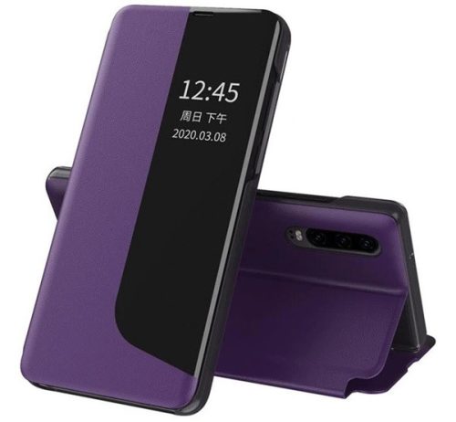 Huawei P20, oldalra nyíló tok, lila