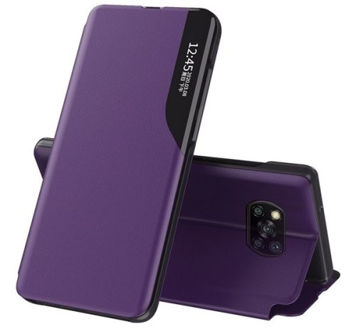 Huawei P30 Lite, oldalra nyíló tok, lila