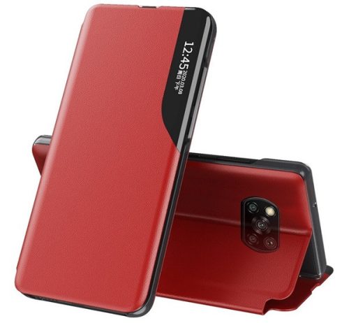 Xiaomi Redmi 9C / 9C NFC, oldalra nyíló tok, piros