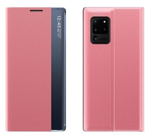 Huawei P Smart (2020), oldalra nyíló tok, rózsaszín