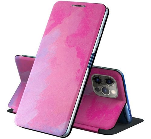 Apple iPhone X / XS, oldalra nyíló tok, színes/rózsaszín