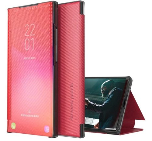 Samsung Galaxy M31 SM-M315F, oldalra nyíló tok, piros