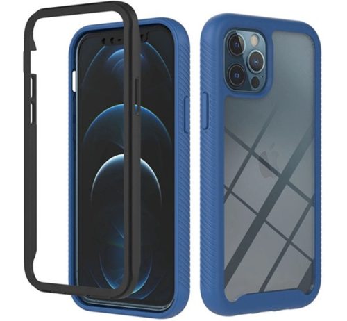 Motorola Edge 20, szilikon hátlap és műanyag előlapi tok, fekete/kék