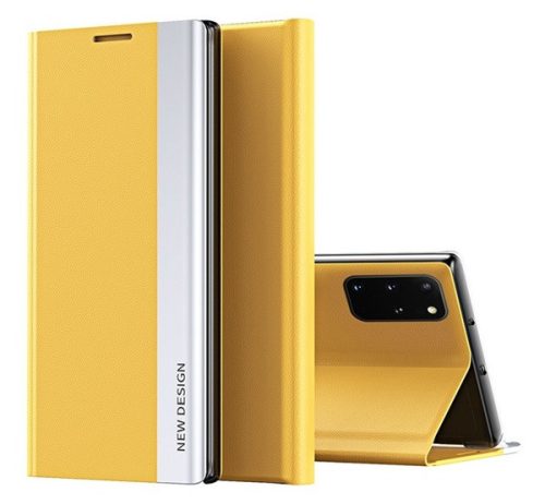 Samsung Galaxy M52 5G SM-M526B, oldalra nyíló tok, sárga