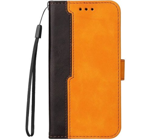 Xiaomi Redmi Note 10 / Note 10S / Poco M5s, oldalra nyíló tok, narancssárga