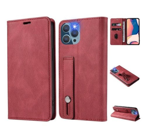 Samsung Galaxy A02s / M02s SM-A025F / M025F, oldalra nyíló tok, piros