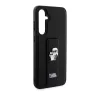 Karl Lagerfeld Saffiano Grip Stand Metal Logo Samsung Galaxy S23 FE hátlap tok, fekete