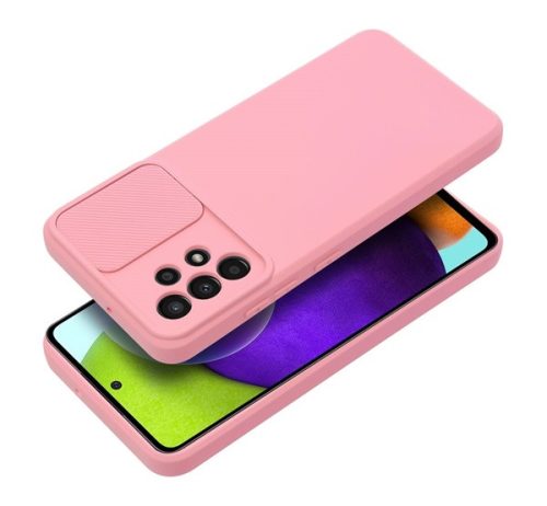 Slide Samsung Galaxy A15 5G, kameravédős szilikon tok, rózsaszín
