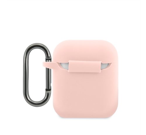 Lacoste Glossy Printing Logo AirPods 1/2 szilikon tok, rózsaszín