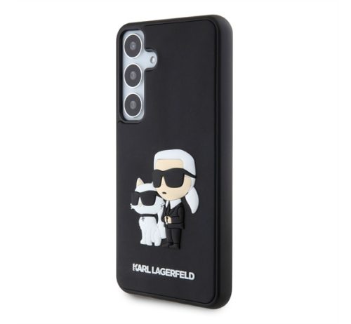 Karl Lagerfeld 3D Rubber Karl&Choupette Samsung Galaxy S24+ tok, fekete