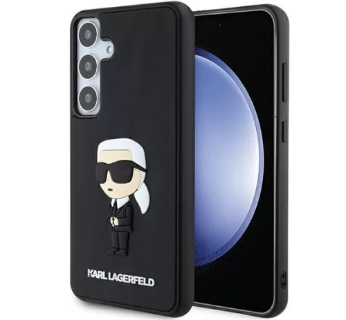 Karl Lagerfeld 3D Rubber Ikonik Samsung Galaxy S24 tok, fekete